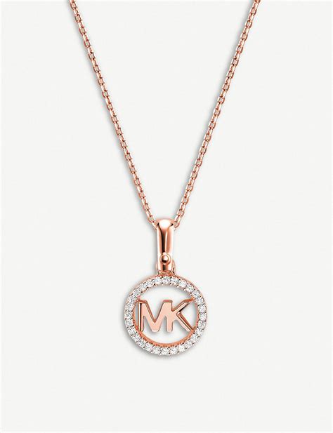 michael kors rose gold plated necklaces|michael kors rose gold wristlet.